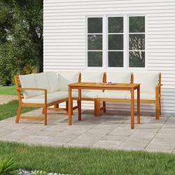 Ensemble &agrave; manger de coussins 5 pcs Bois acacia