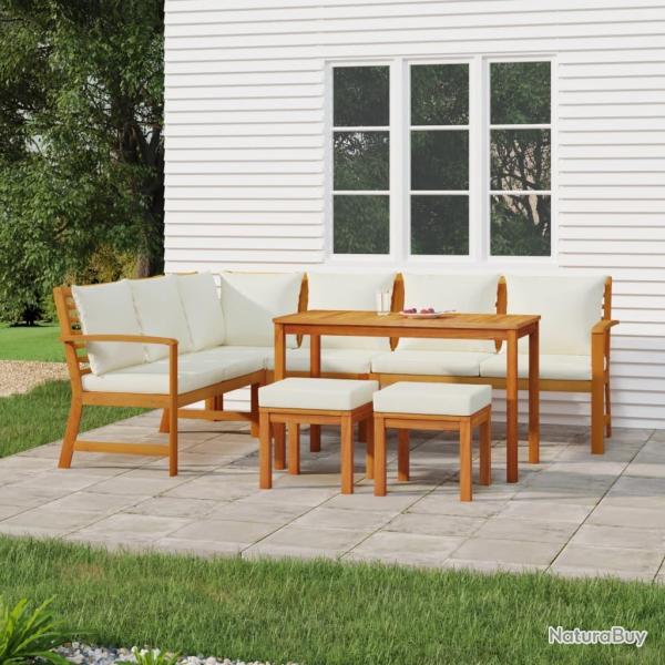 Ensemble � manger de coussins 7 pcs Bois acacia