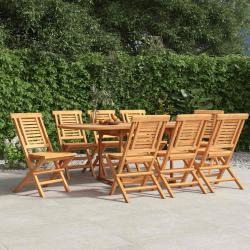 Chaises de pliantes lot de 8 47x63x90cm bois massif teck