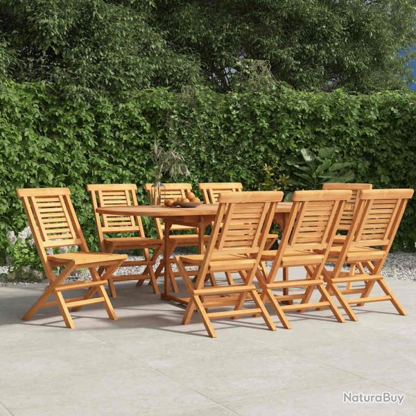 Chaises de pliantes lot de 8 47x63x90cm bois massif teck
