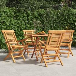 Chaises de pliantes lot de 4 56x63x90cm bois massif teck