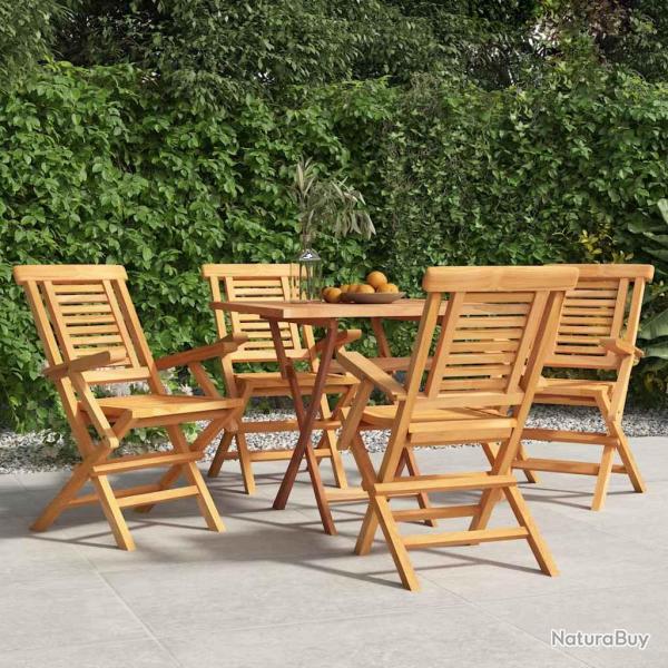 Chaises de pliantes lot de 4 56x63x90cm bois massif teck