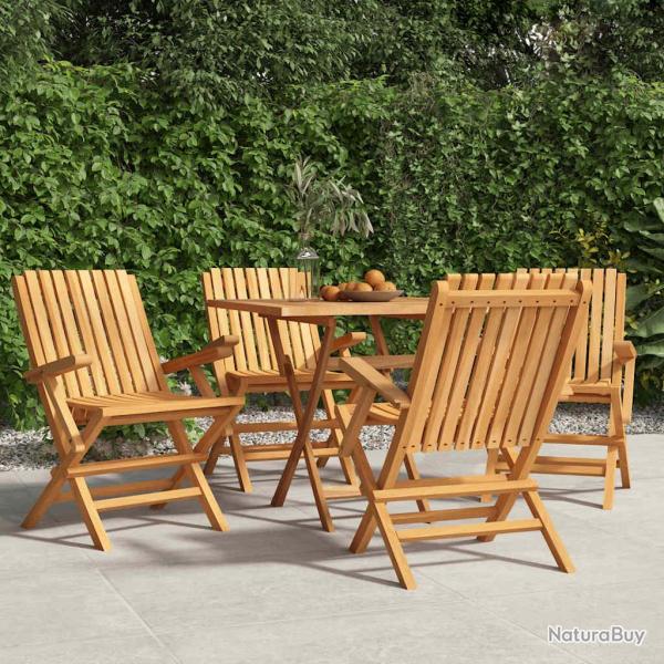 Chaises de pliantes lot de 4 61x67x90cm bois massif teck