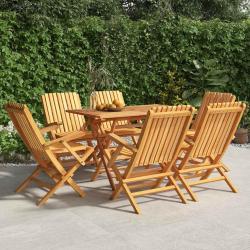 Chaises pliantes, 6 pi&egrave;ces, en bois de teck massif, pour le jardin, 61 &times; 67 &times; 90 cm