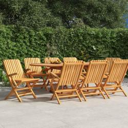 Chaises pliantes, 8 pi&egrave;ces, en bois de teck massif, pour le jardin, 61 &times; 67 &times; 90 cm