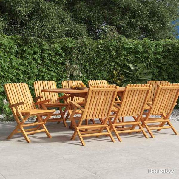 Chaises de pliantes lot de 8 61x67x90cm bois massif teck