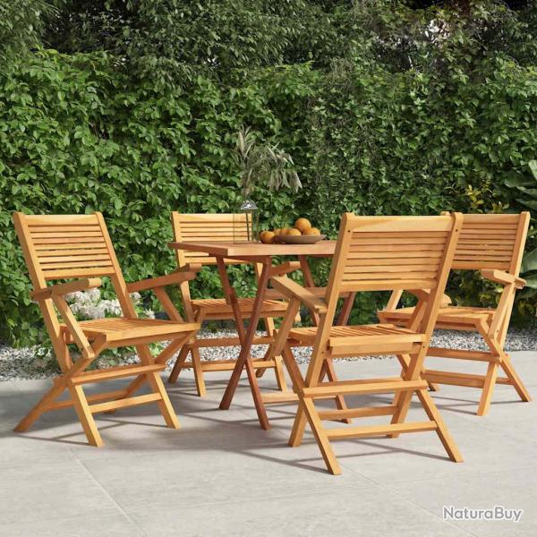 Chaises pliantes, 4 pi�ces, en bois de teck massif, 55 � 62 � 90 cm