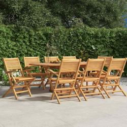 Chaises de pliantes lot de 8 55x62x90cm bois massif teck