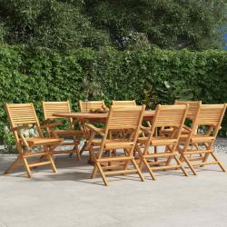 Chaises pliantes, 8 pi&egrave;ces, en bois de teck massif, pour le jardin, 55 &times; 62 &times; 90 cm