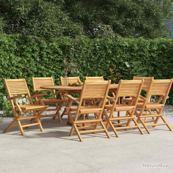 Chaises de pliantes lot de 8 55x62x90cm bois massif teck