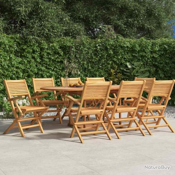 Chaises pliantes, 8 pi�ces, en bois de teck massif, pour le jardin, 55 � 62 � 90 cm