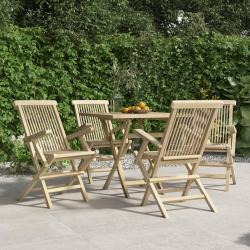 Chaises de pliantes lot de 4 gris 56x61x89 cm bois teck