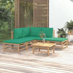 Salon de 6 pcs avec coussins vert bambou