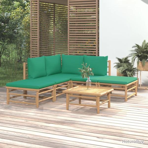 Salon de 6 pcs avec coussins vert bambou