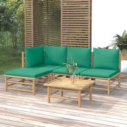 Salon de 5 pcs avec coussins vert bambou