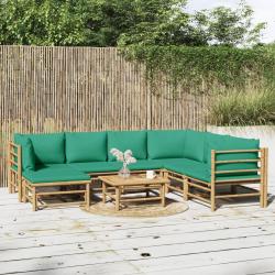 Salon de 8 pcs avec coussins vert bambou