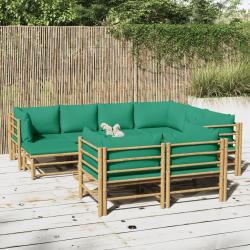 Salon de 10 pcs avec coussins vert bambou