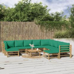Salon de 11 pcs avec coussins vert bambou