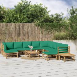 Salon de 12 pcs avec coussins vert bambou