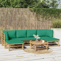 Salon de 7 pcs avec coussins vert bambou