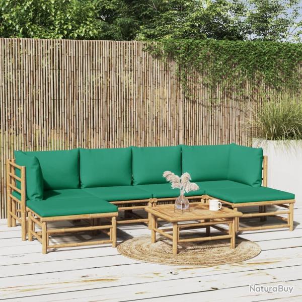 Salon de 7 pcs avec coussins vert bambou