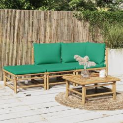 Salon de 3 pcs avec coussins vert bambou