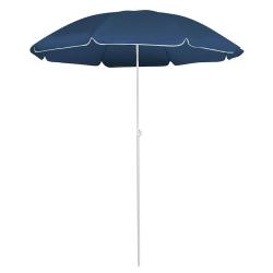 Parasol avec m&acirc;t en acier, bleu, pour la terrasse, 180 cm