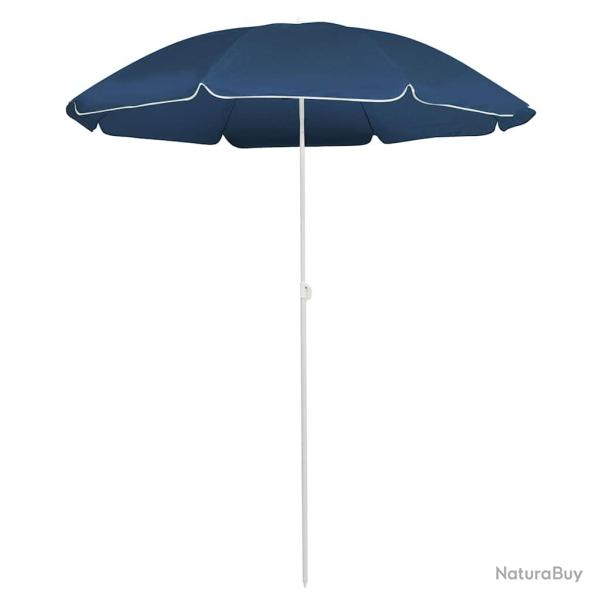 Parasol avec m�t en acier, bleu, pour la terrasse, 180 cm