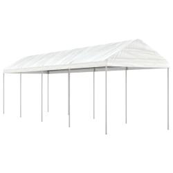 Belv&eacute;d&egrave;re avec toit blanc 8,92x2,28x2,69 m poly&eacute;thyl&egrave;ne