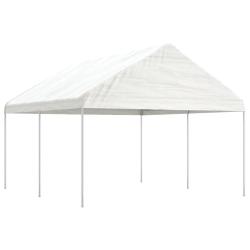 Belv&eacute;d&egrave;re avec toit blanc 4,46x4,08x3,22 m poly&eacute;thyl&egrave;ne