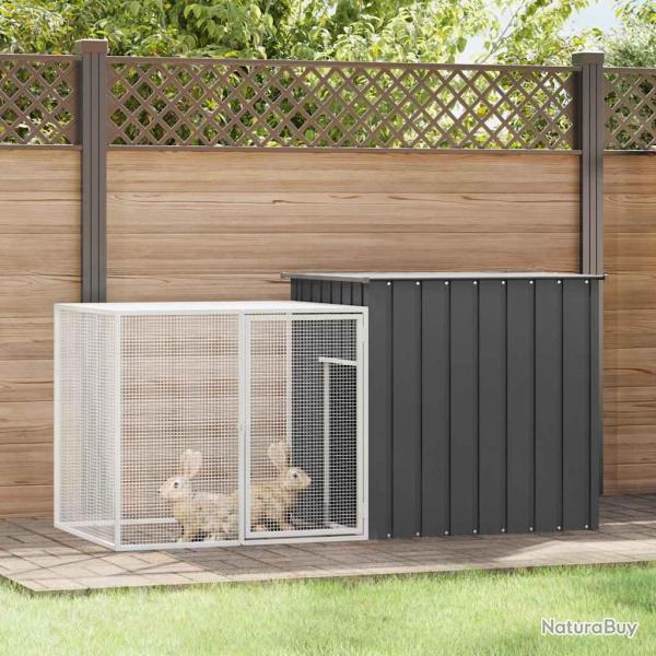 Clapier Anthracite 200x91x100 cm Acier galvanis�