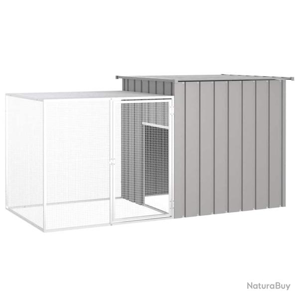 Clapier Gris 200x91x100 cm Acier galvanis�