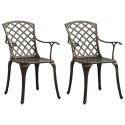 Chaises de lot de 2 Aluminium coul&eacute; Bronze