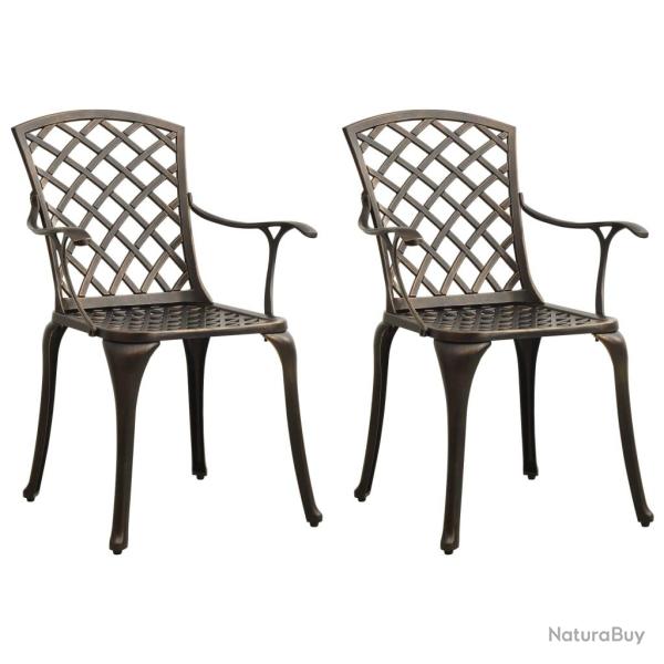 Chaises de lot de 2 Aluminium coul� Bronze