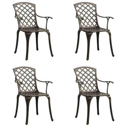 Chaises de lot de 4 Aluminium coul&eacute; Bronze