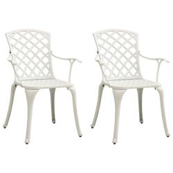 Chaises de lot de 2 Aluminium coul&eacute; Blanc