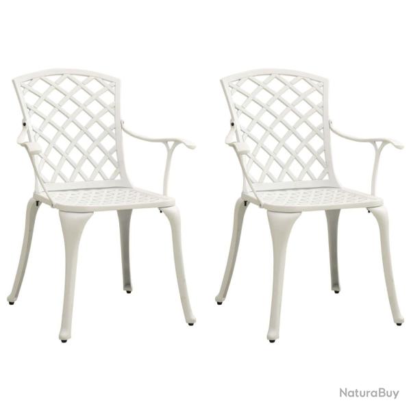 Chaises de lot de 2 Aluminium coul� Blanc