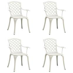 Chaises de lot de 4 Aluminium coul&eacute; Blanc