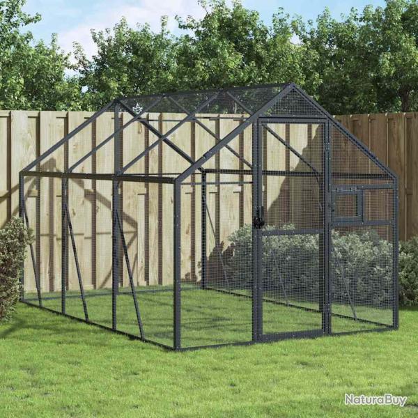Voli�re anthracite 1,79x3x1,85 m aluminium
