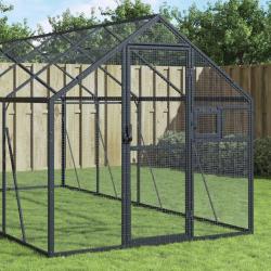 Voli&egrave;re anthracite 1,79x4x1,85 m aluminium