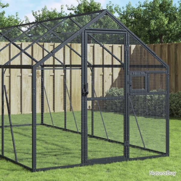 Voli�re anthracite 1,79x4x1,85 m aluminium