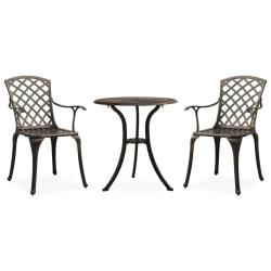 Ensemble de bistro 3 pcs Aluminium coul&eacute; Bronze