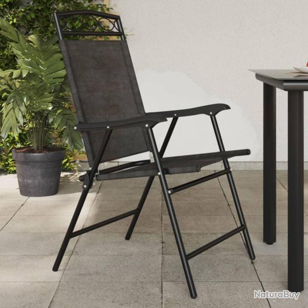 Chaises de pliables lot de 8 en acier et textil�ne