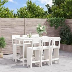 Ensemble de bar de 7 pcs blanc bois de pin massif