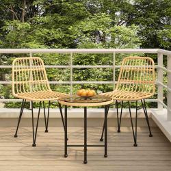 Ensemble &agrave; manger de 3 pi&egrave;ces, r&eacute;sine tress&eacute;e, pour le jardin
