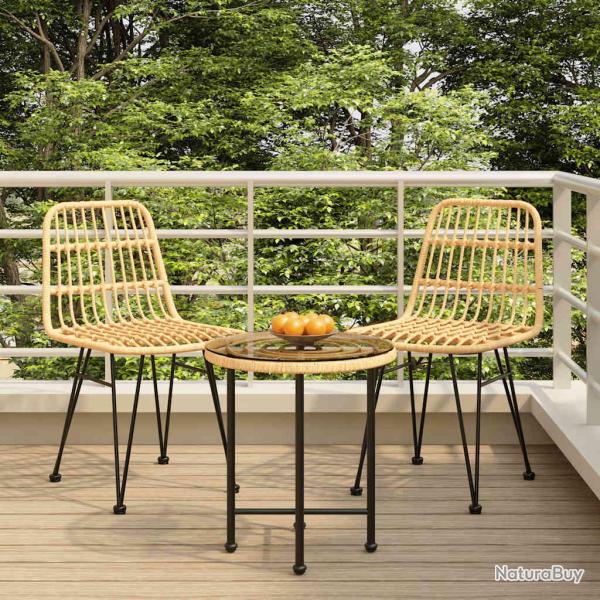 Ensemble � manger de 3 pi�ces, r�sine tress�e, pour le jardin