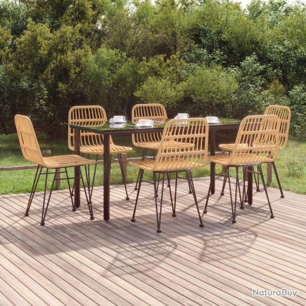 Ensemble � manger de 7 pi�ces, r�sine tress�e, pour le jardin
