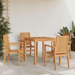 Chaises de empilables lot de 4 56,5x57,5x91 cm bois teck