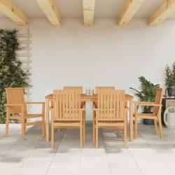 Chaises de empilables lot de 6 56,5x57,5x91 cm bois teck