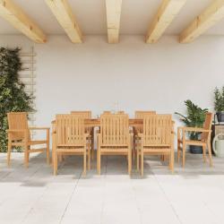 Chaises de empilables lot de 8 56,5x57,5x91 cm bois teck